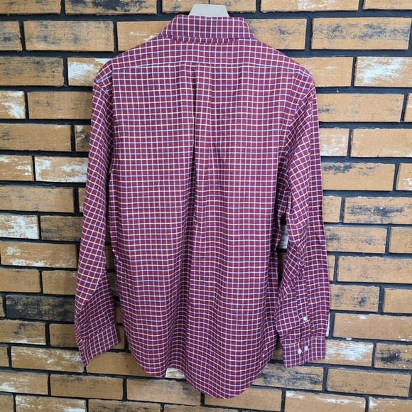 Brooks Brothers Brick Red Mens Large Gold Buffalo Logo Button Down Plaid Shirt - Picture 3 of 8